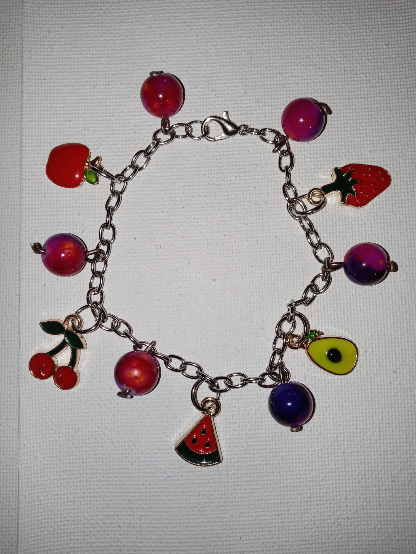 fruit bracelet w/ charms & beads