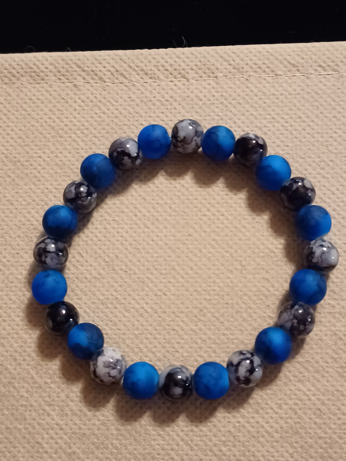 Navy feel stretch bracelet