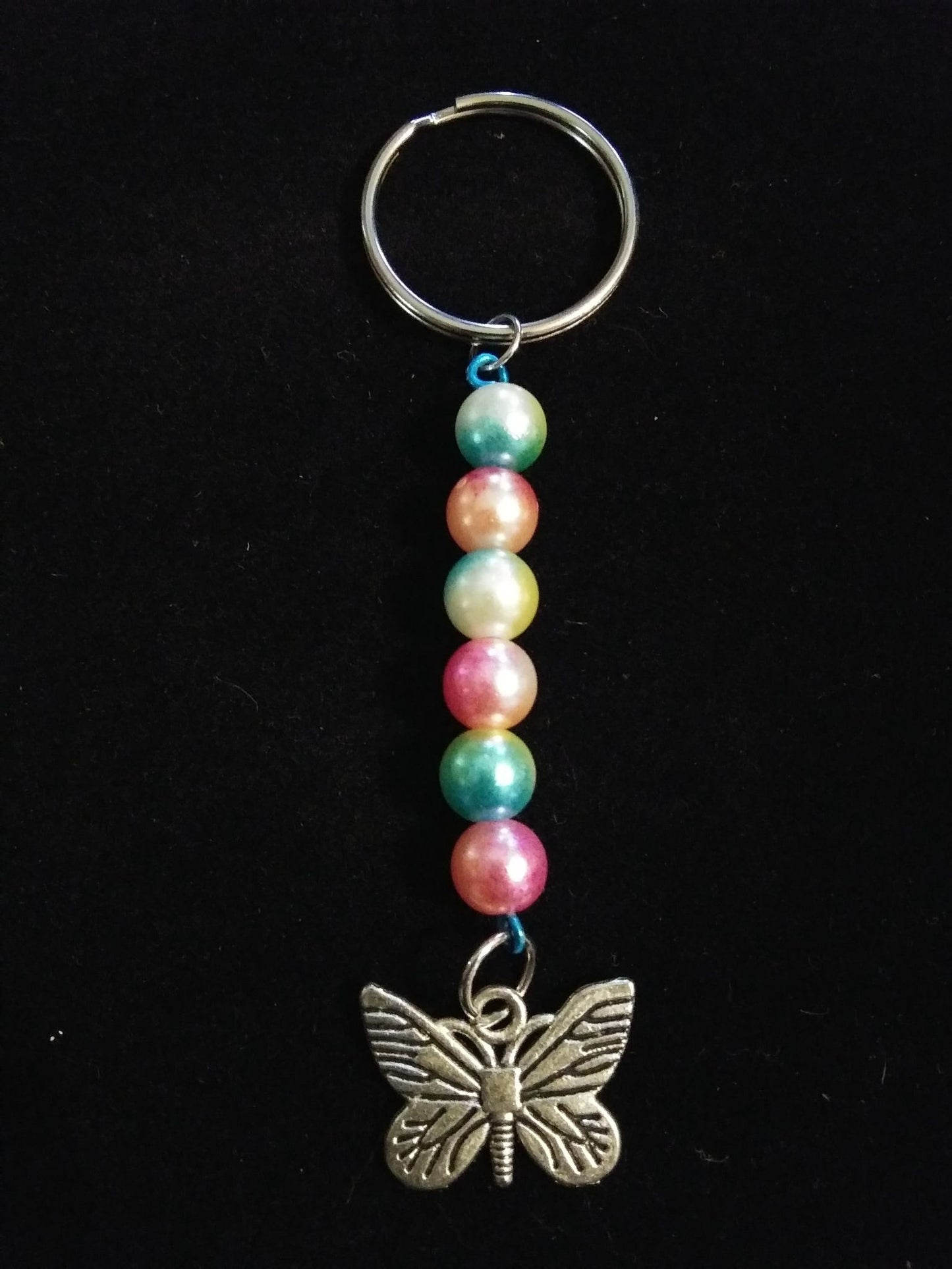 blue,grey,pink,orange butterfly keychain