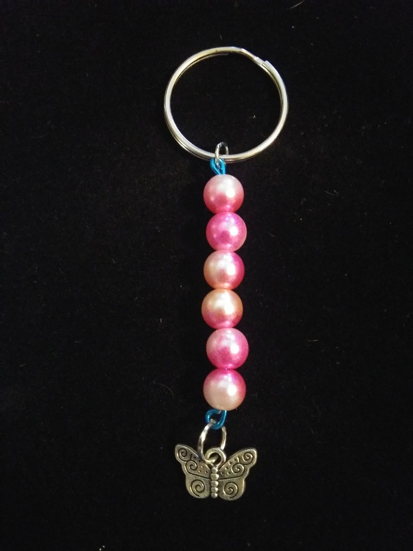 Pink&orange butterfly keychain