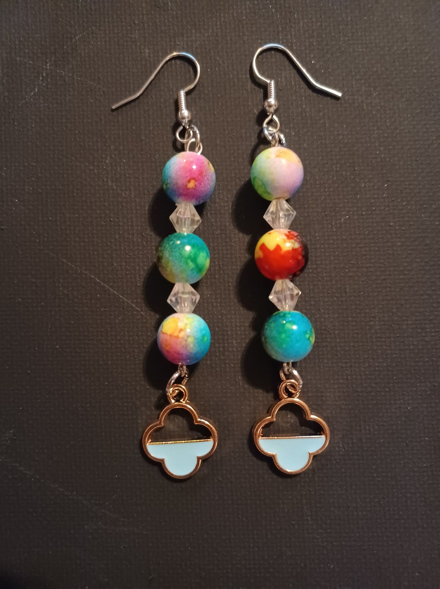 multi color beaded earrings
