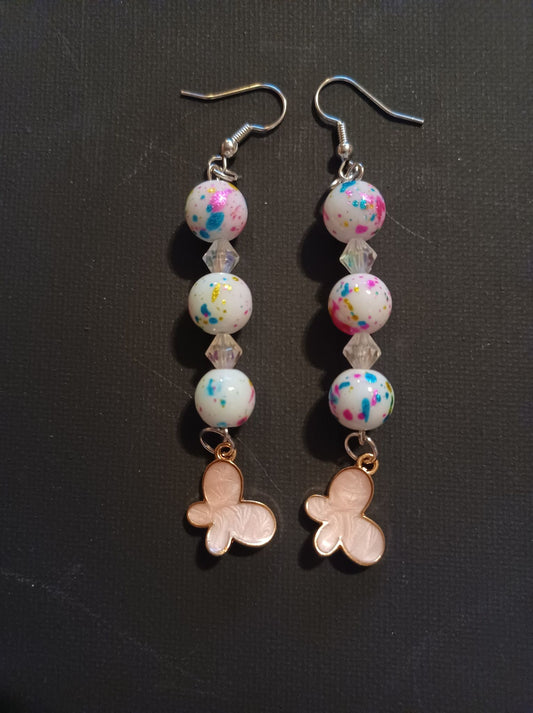 pink butterfly earrings