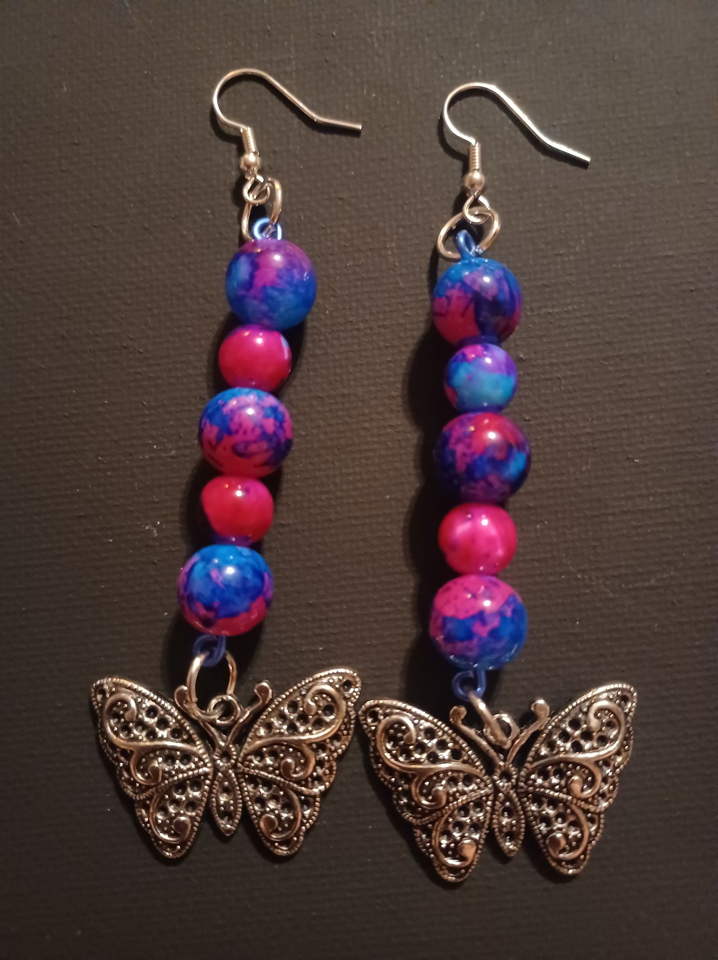 Multicolor butterfly earrings