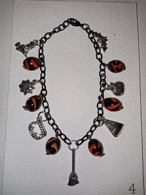 Halloween Bracelet W/ Charms & beads